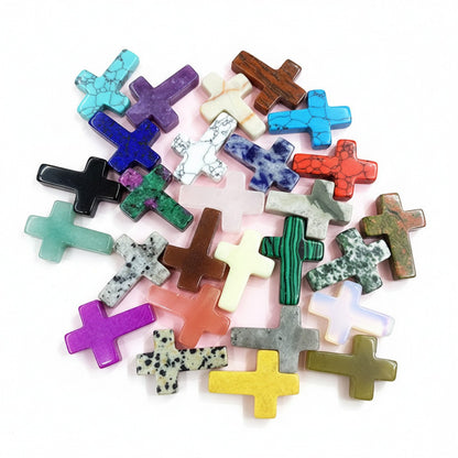 21-Pack Crystal Cross Stones – Mini Pocket Worry Cross Charms