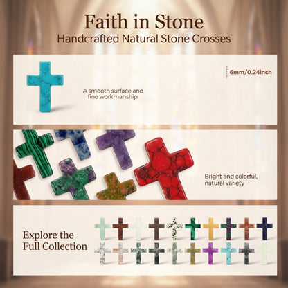 21-Pack Crystal Cross Stones – Mini Pocket Worry Cross Charms