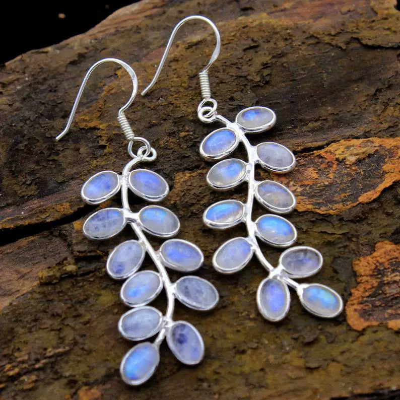 Moonstone Leaf Earrings