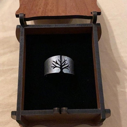 Titanium Steel Life Tree Ring