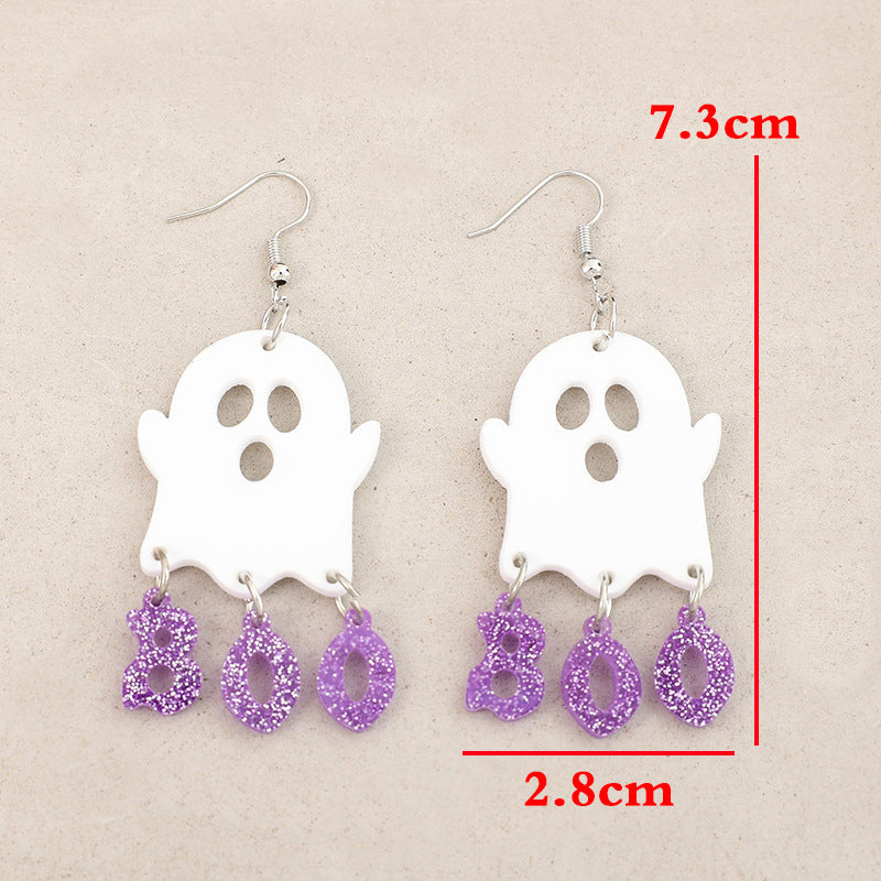 Halloween Ghost Sequin Earrings