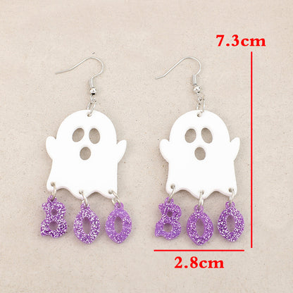 Halloween Ghost Sequin Earrings