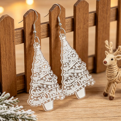 Transparent Acrylic Christmas Tree Earrings