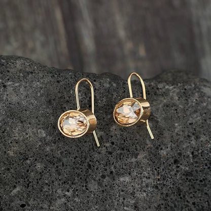 Oval-shaped Gemstone Stud Earrings
