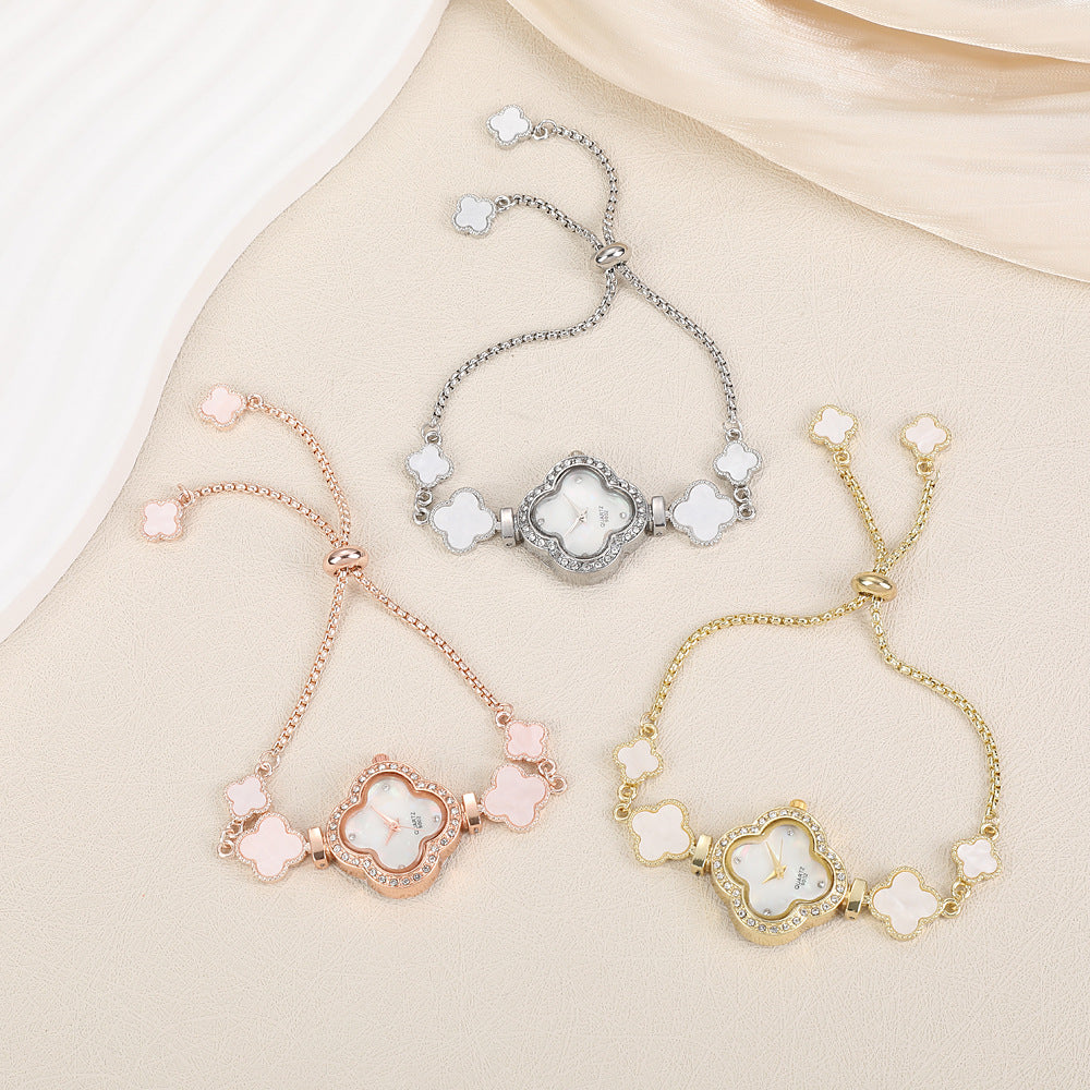 Four-leaf Clover Diamond-studded Watch
