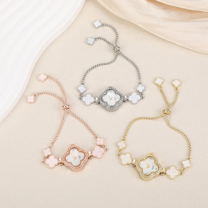 Four-leaf Clover Diamond-studded Watch