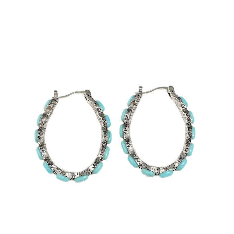 U-Shaped Turquoise Earrings