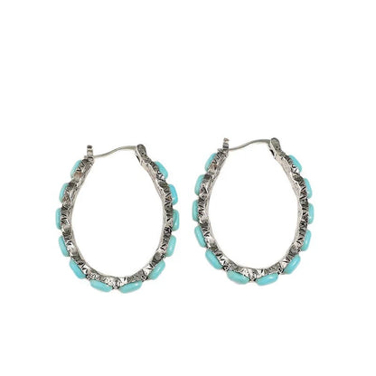 U-Shaped Turquoise Earrings