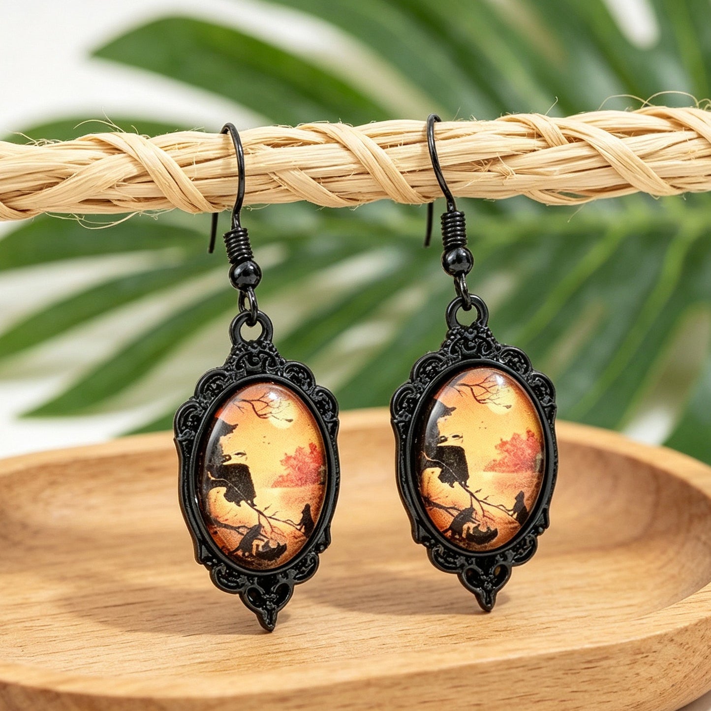 Gothic Celebration of Halloween - Oval Earrings