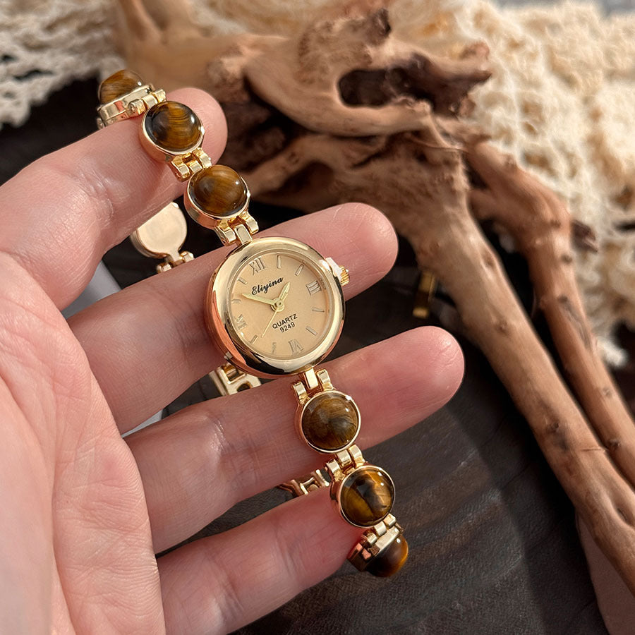 Tiger-Eye Stone Watch Bracelet