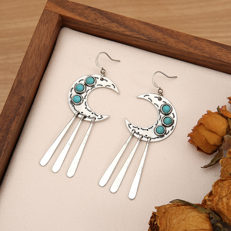 Turquoise Tassel Earrings