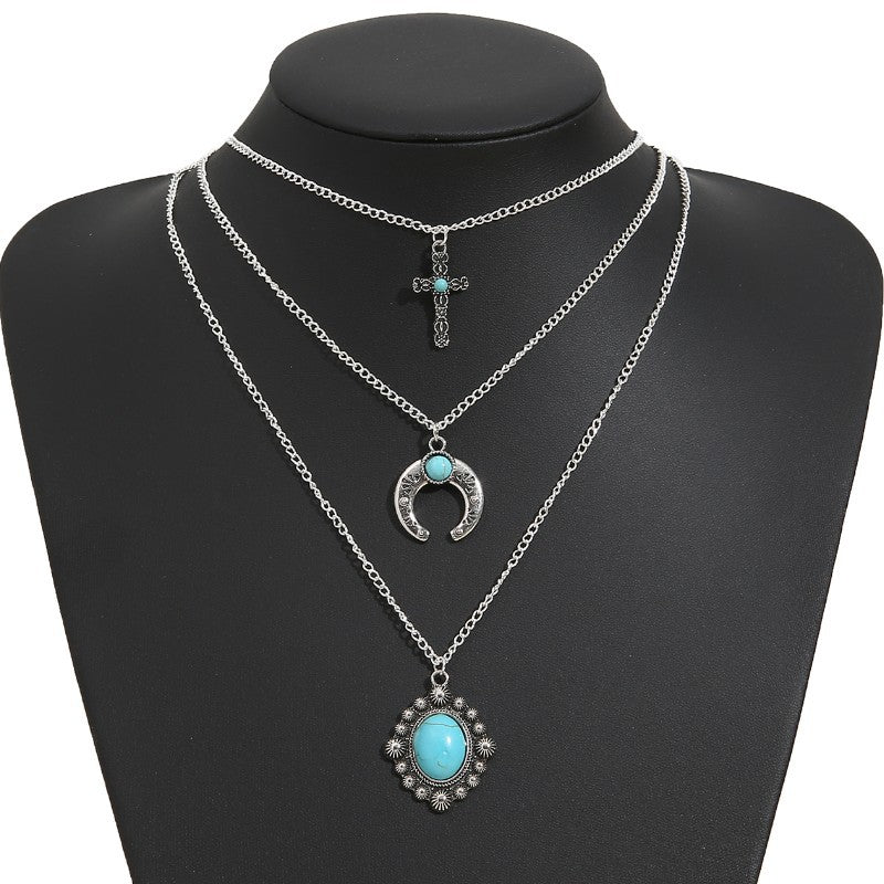 Waterdrop Turquoise Multi-layer Necklace
