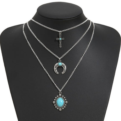 Waterdrop Turquoise Multi-layer Necklace