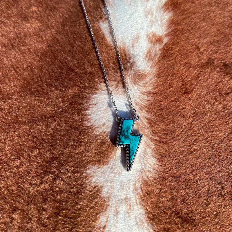 Turquoise Lightning Lendant Necklace