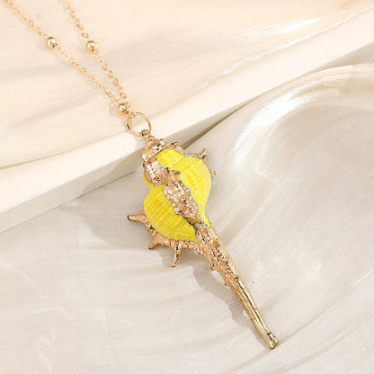 Gold-Edge Ocean-Style Necklace