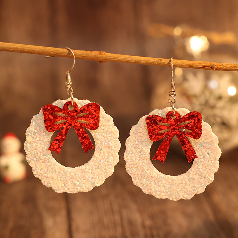 Red Sequin Bow earrings
