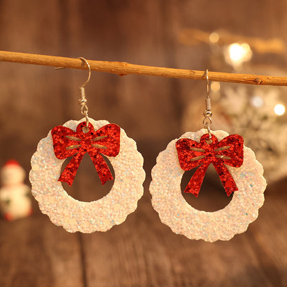 Red Sequin Bow earrings