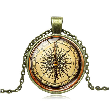 Ancient Compass Time Gem Necklace