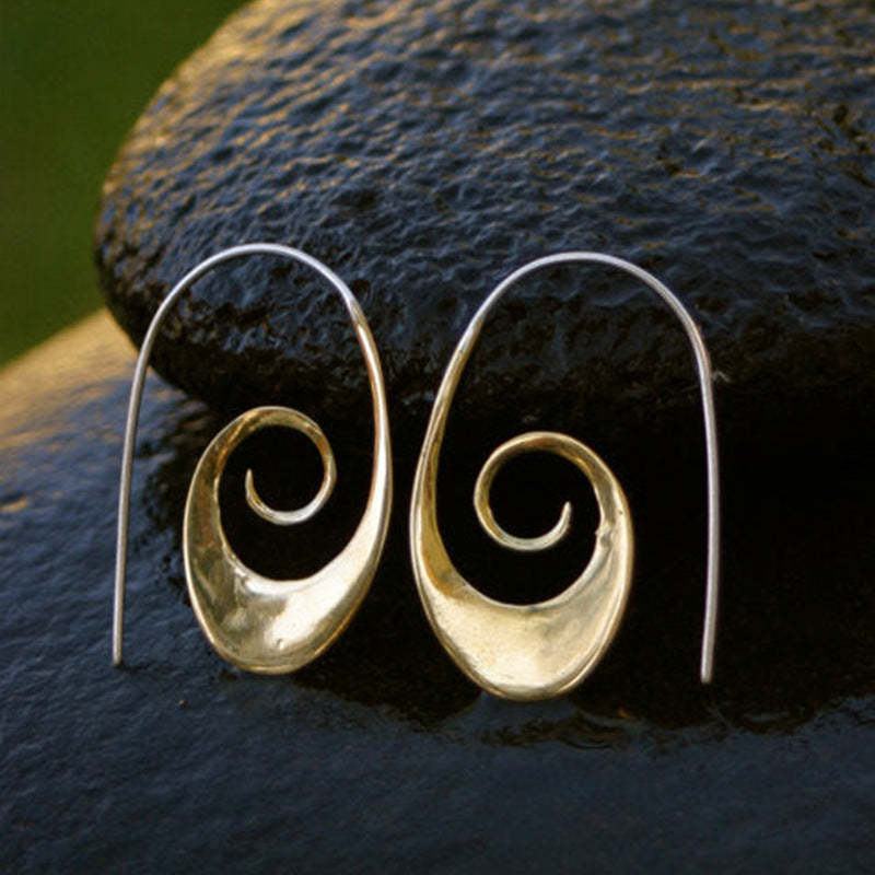 Simple Geometric Spiral Earrings
