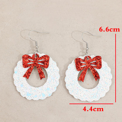 Red Sequin Bow earrings