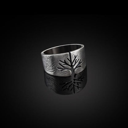Titanium Steel Life Tree Ring