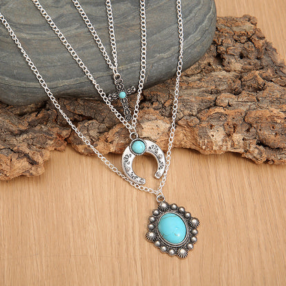 Waterdrop Turquoise Multi-layer Necklace
