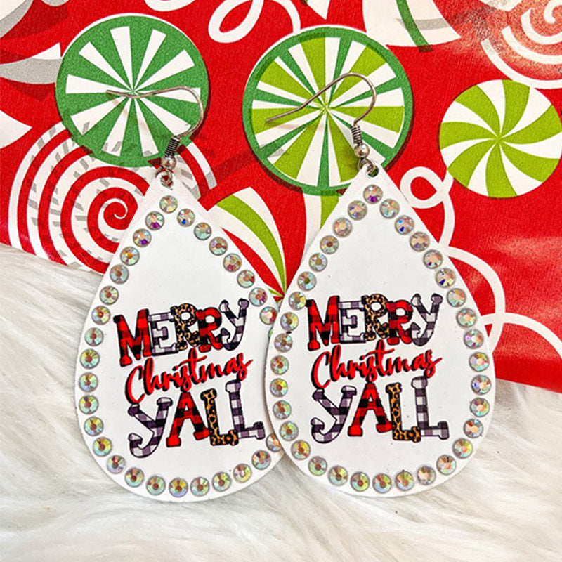 MERRY CHRISTMAS YELL Exaggerated Droplet Earrings