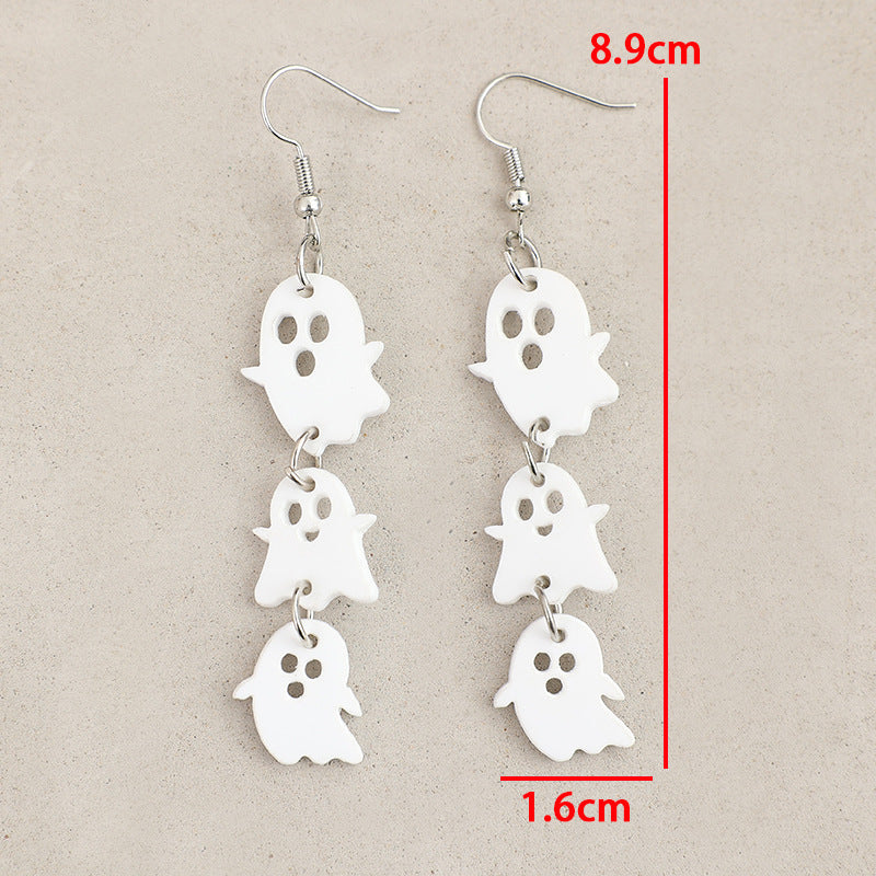 White Ghost Gothic-style Earrings