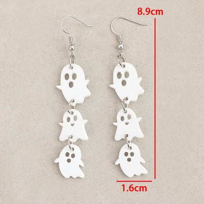 White Ghost Gothic-style Earrings