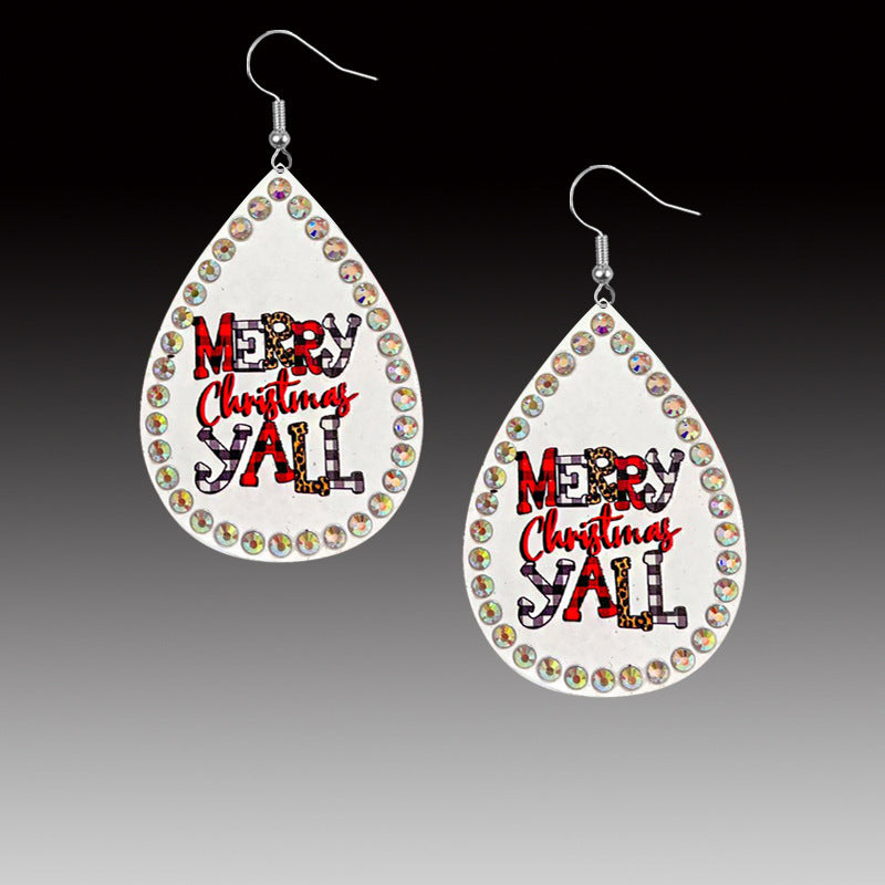 MERRY CHRISTMAS YELL Exaggerated Droplet Earrings