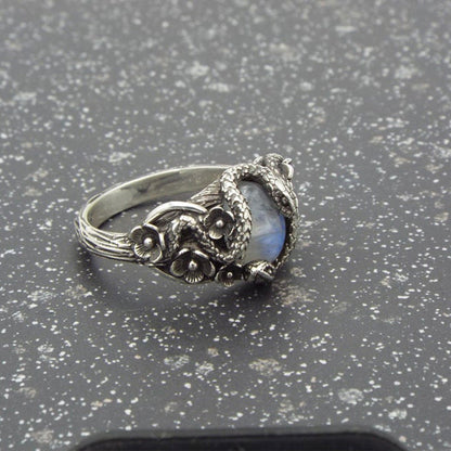 Double Snake Winding Flower Ring
