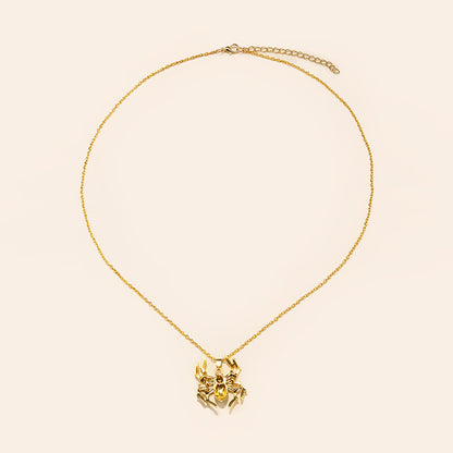 Halloween Golden Spider Necklace