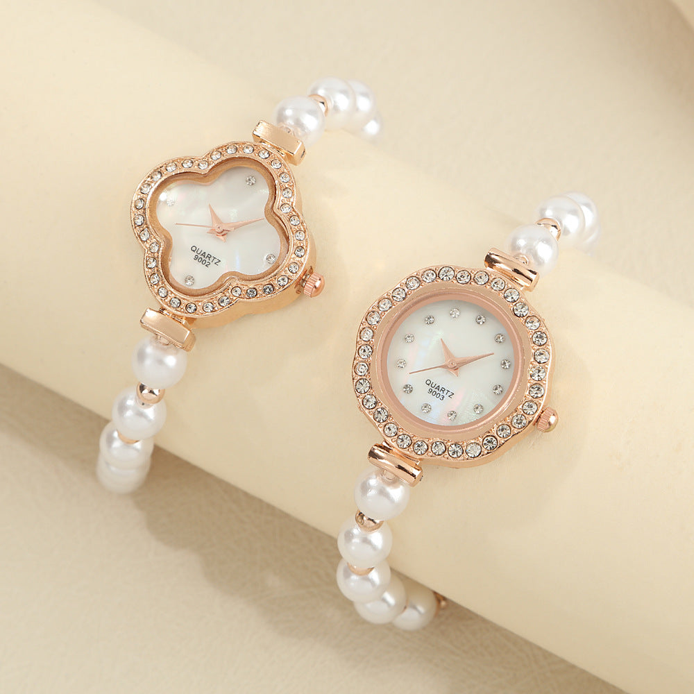 Pearl Set with Diamonds Bracelet Watch