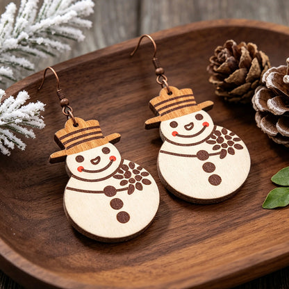 Christmas Cartoon Snowman Earrings