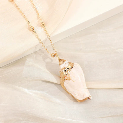 Gold-Edge Ocean-Style Necklace