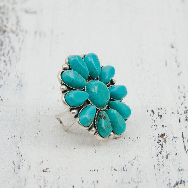 Bohemian Style Turquoise Ring