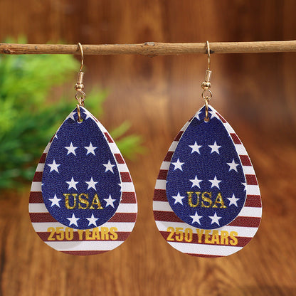 American Flag Striped Earrings