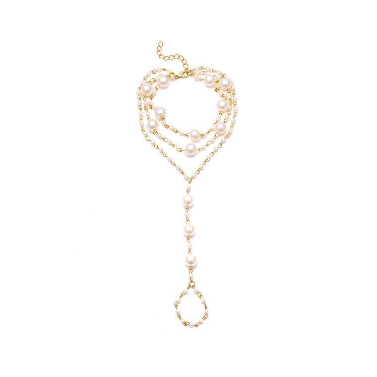 Court-style Pearl Ankle Jewelry