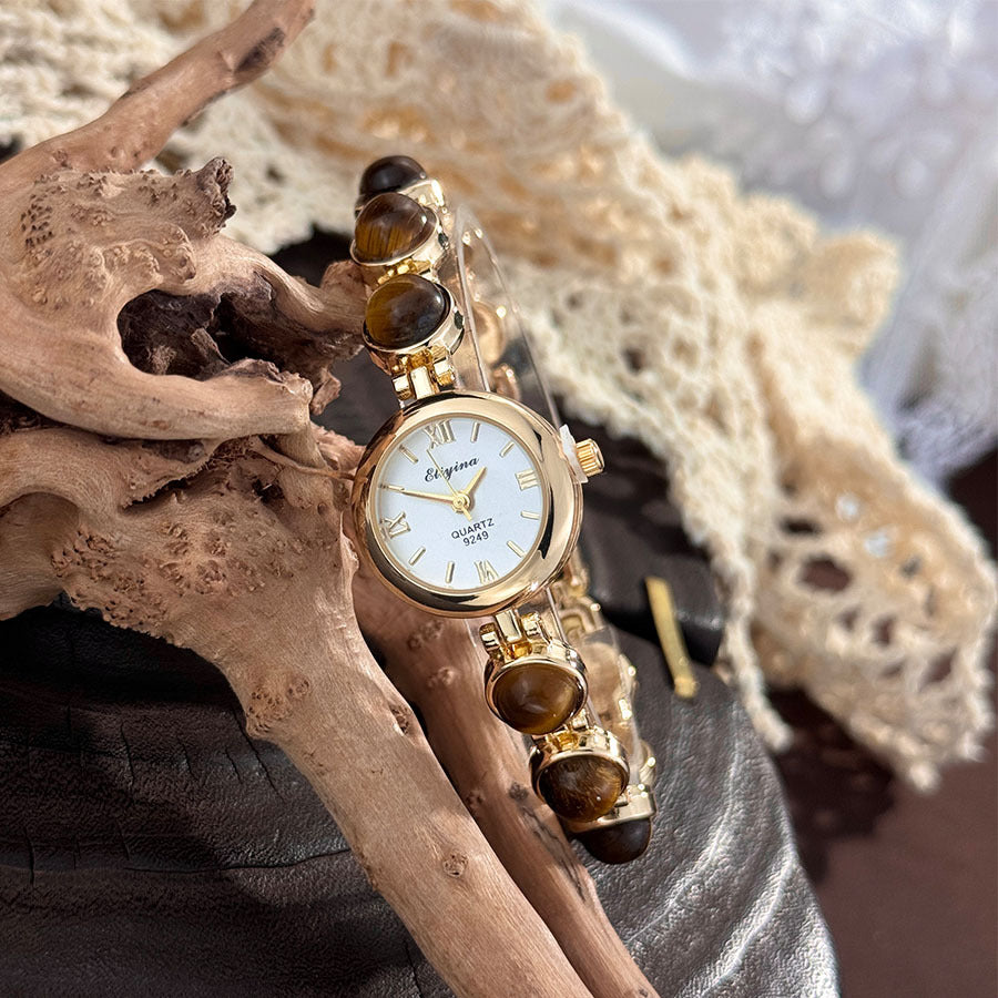 Tiger-Eye Stone Watch Bracelet