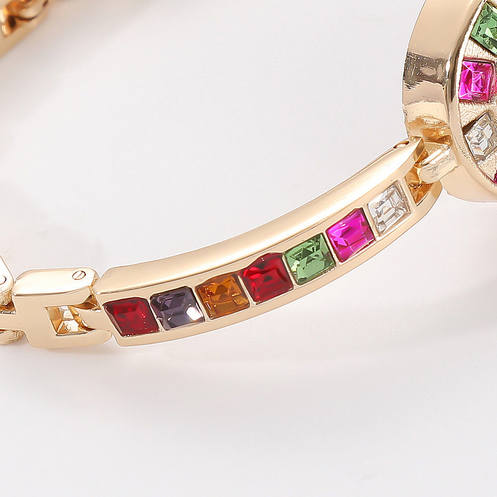 Colored Gemstone Inlaid Watch