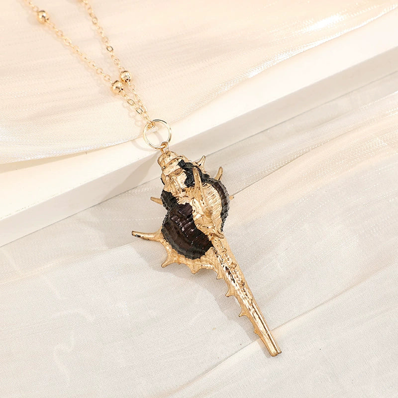 Gold-Edge Ocean-Style Necklace