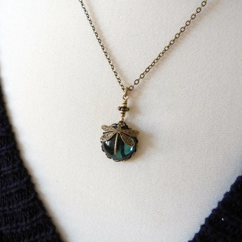 Crystal Dragonfly Pendant Necklace