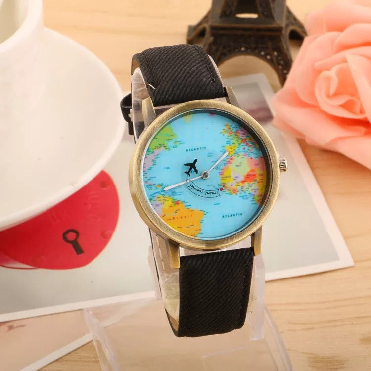 Aircraft Second-hand Map Fashion Watch