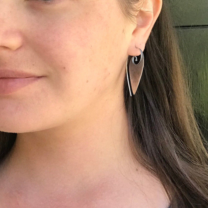Geometric Triangular Spiral Earrings