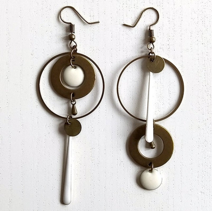 Personalized Geometric Circle Earrings