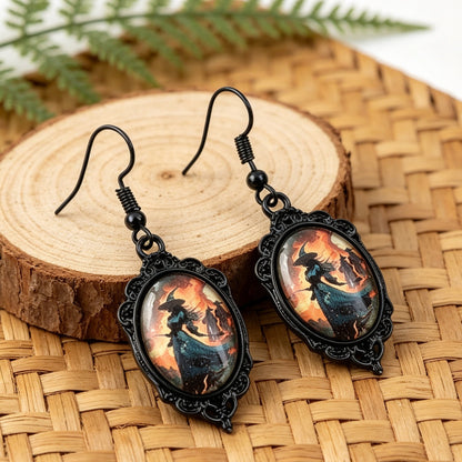 Gothic Celebration of Halloween - Oval Earrings