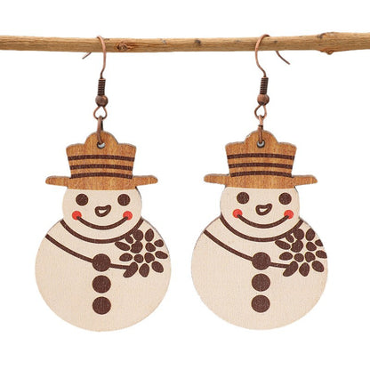 Christmas Cartoon Snowman Earrings