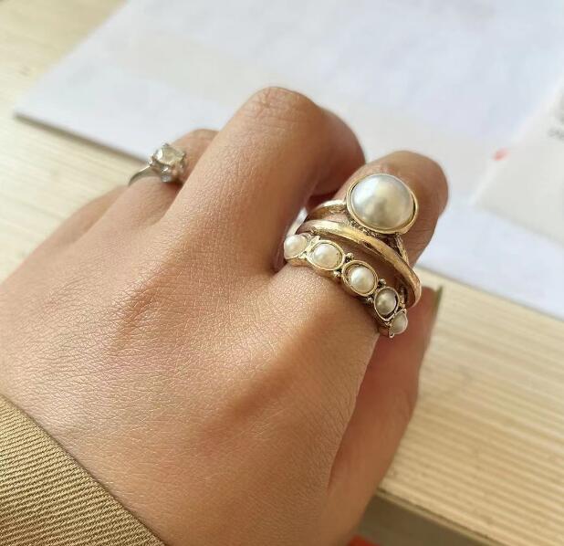 New Large Pearl Open Ring
