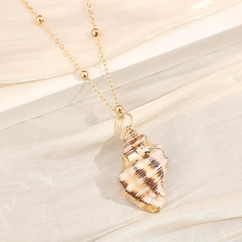 Gold-Edge Ocean-Style Necklace