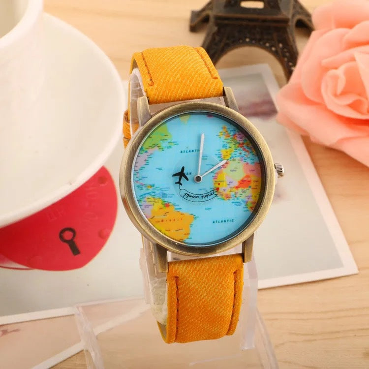 Aircraft Second-hand Map Fashion Watch